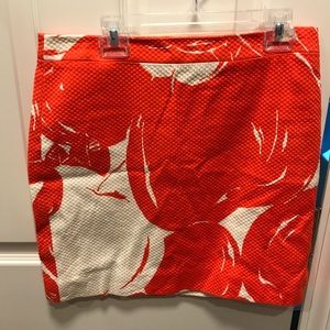 Orange J Crew skirt